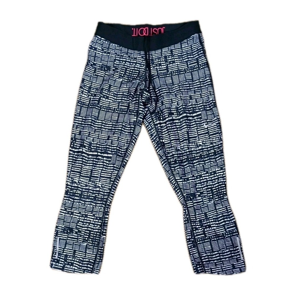Women's Nike Dri Fit  Running Leggings Compression Pants Black‎ Gray Size M